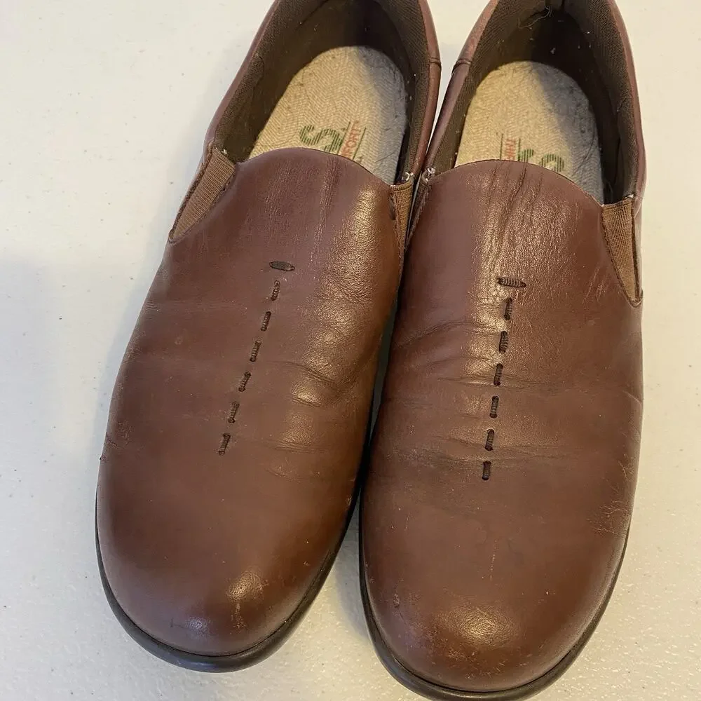SAS Tripad Comfort Brown Leather Slip On Women Size 7.5S D0644298 USA Made - Picture 9 of 10